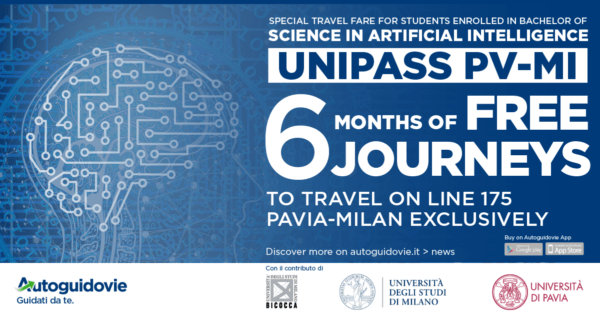 Speciale UNIPASS MILANO-PAVIA per gli studenti del Corso Interateneo Bachelor of Science in Artificial Intelligence
