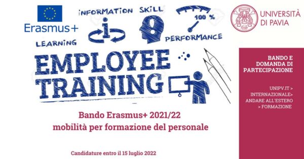 Bando Erasmus+ 2021/22 per la mobilità per formazione del personale