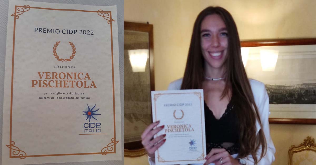 A laureata Unipv il premio CIDP 2022 per la migliore tesi di laurea magistrale sui temi delle neuropatie disimmuni