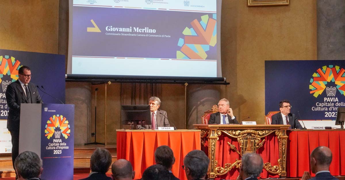Presentazione del Distretto della microelettronica a Pavia con il Ministro Urso e il Presidente di Assolombarda